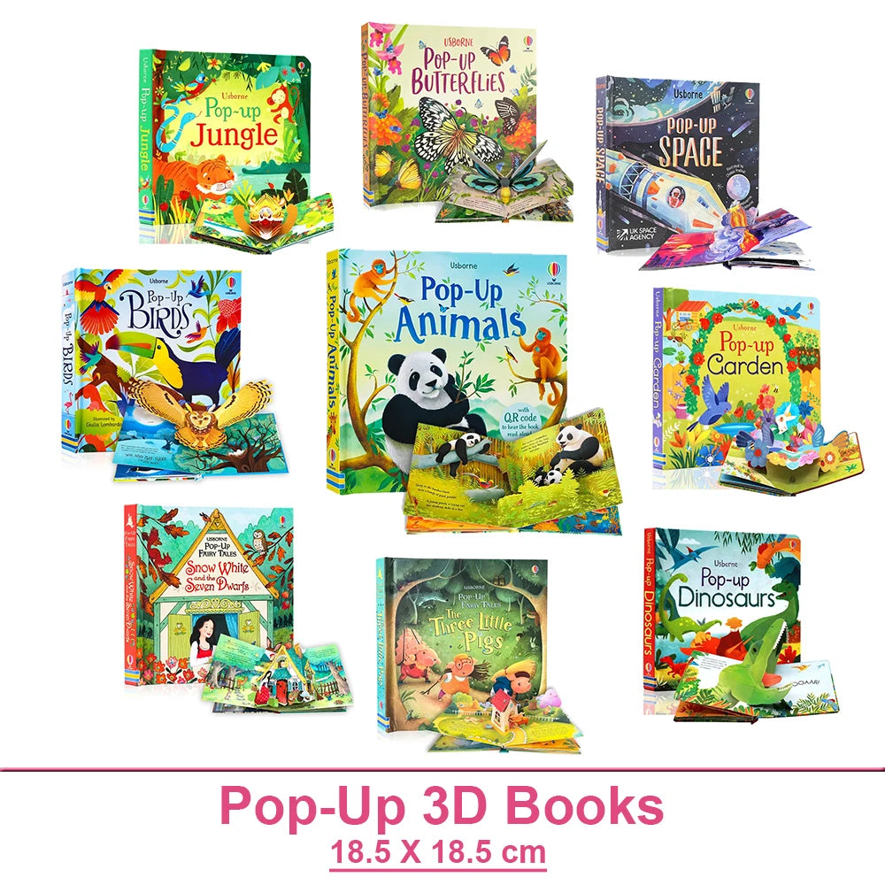 Kids Pop Up 3D Flap Picture English Books Fairy Tales Bedtime Reading Book Enlighten Learning Toys Children Gift Montessori