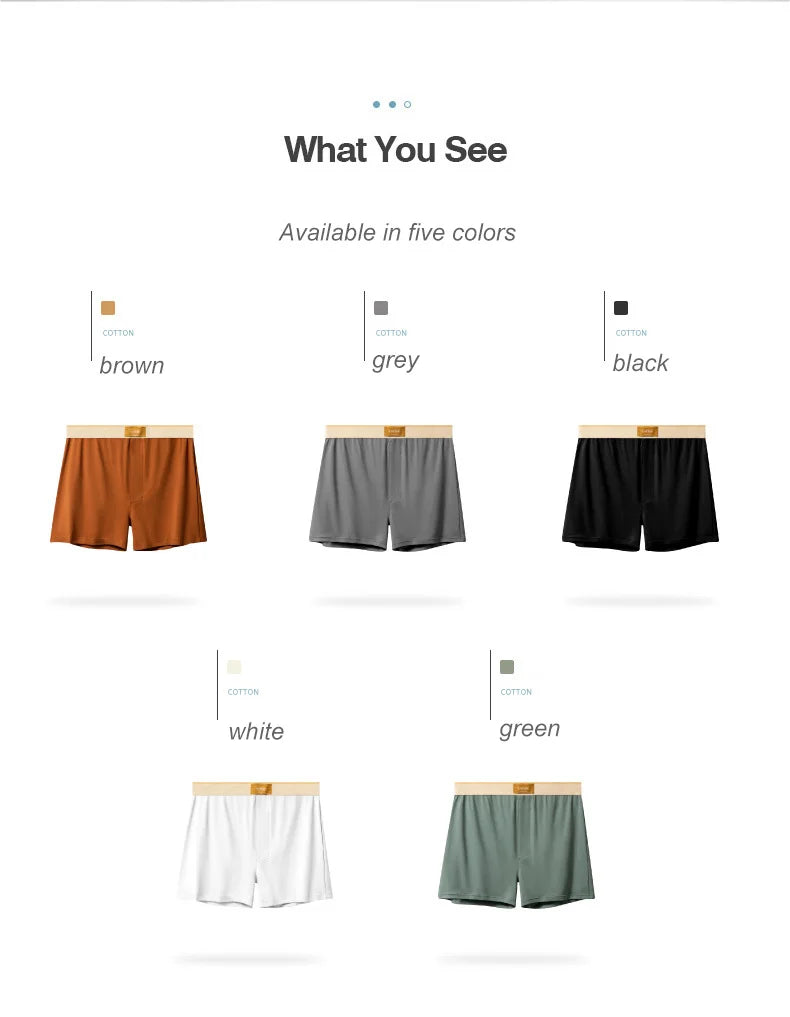 1pcs Male Arrow Pants Men Cotton Boxers Shorts Loose Mid-Waisted Men's Plus Size Underwear Homewear Comfortable