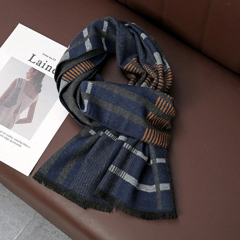 Fashion Scarves Man Autumn Winter Thick Warm Cashmere Business Long Wraps Boy Classic Shawl muffler