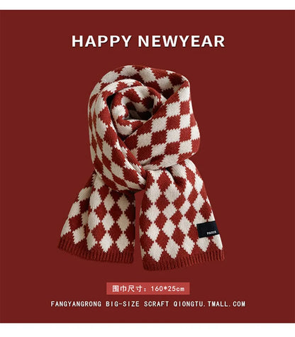 Ankela Red Scarf, Red Christmas Scarf, Winter Hot, 2024 New Style, Imitation Cashmere, Winter Warmth