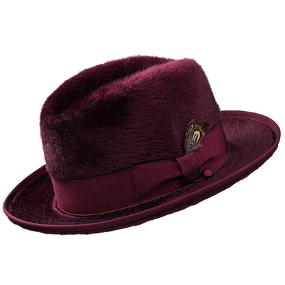 Trilby Men Classic Feather Fedora Hat Simple Women Gentleman Hamburger hat vintage hat Pork Pie Winter Autumn sombrero hombre