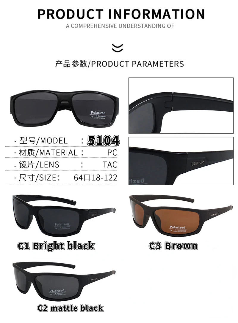 2024 New Fashion Luxury Designer Polarized Sunglasses Men Sport Cycling UV400 Vintage Sun Glasses Gafas De Sol Para Hombre 4015