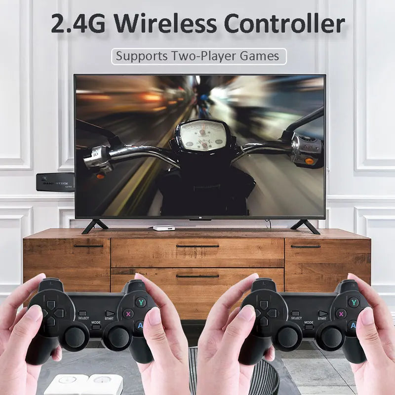 Wireless Game Console M8 Retro Stick with 9 Emulators 20000+ Games 4K HD 2.4G Controllers Plug and Play Video Games for TV