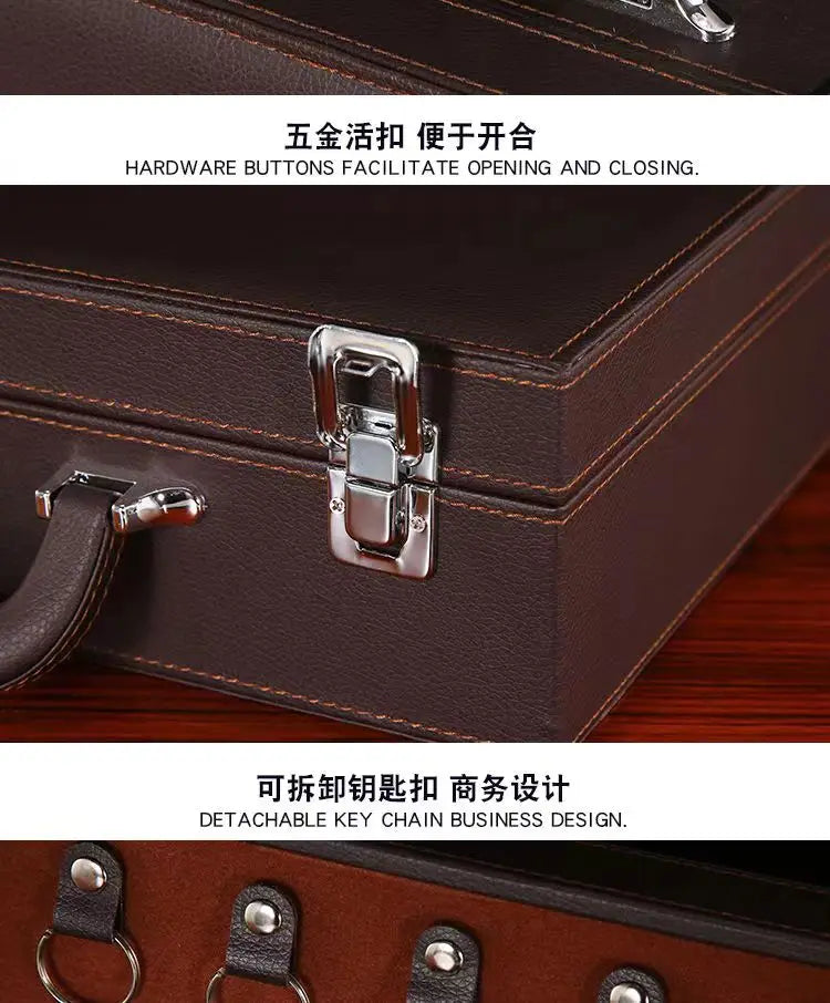 Men's Women's handbags Room Delivery Box Toolbox Information Storage Bag Suitcase Key Leather Business File Box