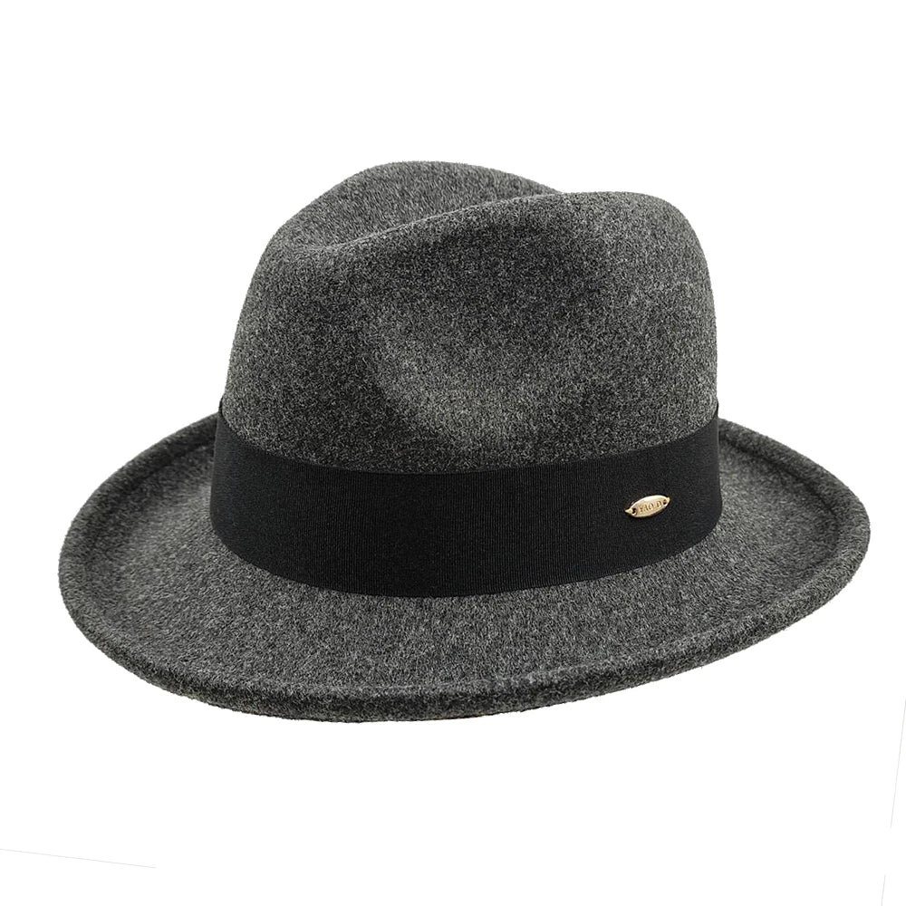 Feather Fedoras Hat for Men Women Black Felt Wide Brim Jazz Cap Gentleman Caps Plum Blossom 8 Playing Card Design Fedora Hat