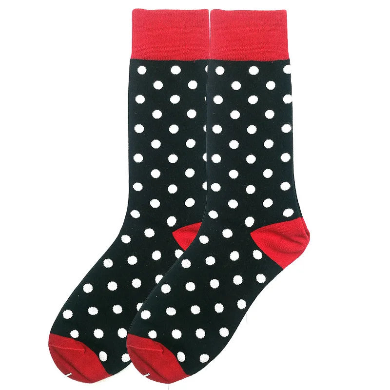 PEONFLY Classical Colorful Men's Combed Cotton Socks High Quality Happy Business Socks Long Tube Wedding Gift socks for Man