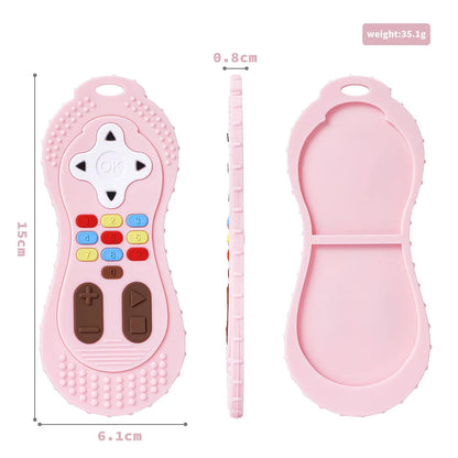 TYRY.HU 1Pc Baby Silicone Teether Toys Remote Control Shape Teether Rodent Gum Pain Relief Teething Toy Kids Sensory Educational