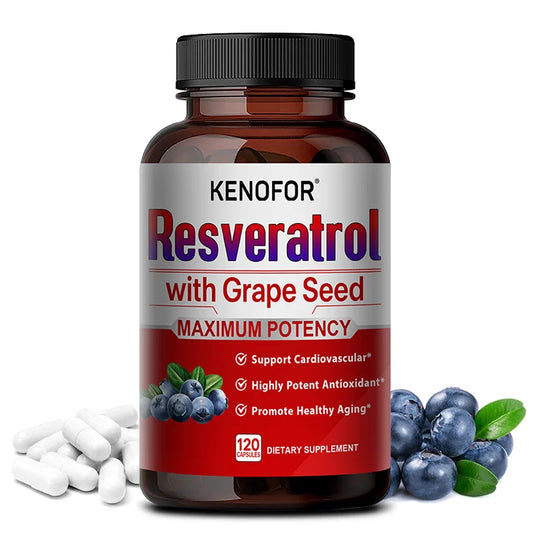 Resveratrol Supplements - Powerful Antioxidants and Trans-Resveratrol for Anti-Aging, Cardiovascular Support, Maximum Benefits