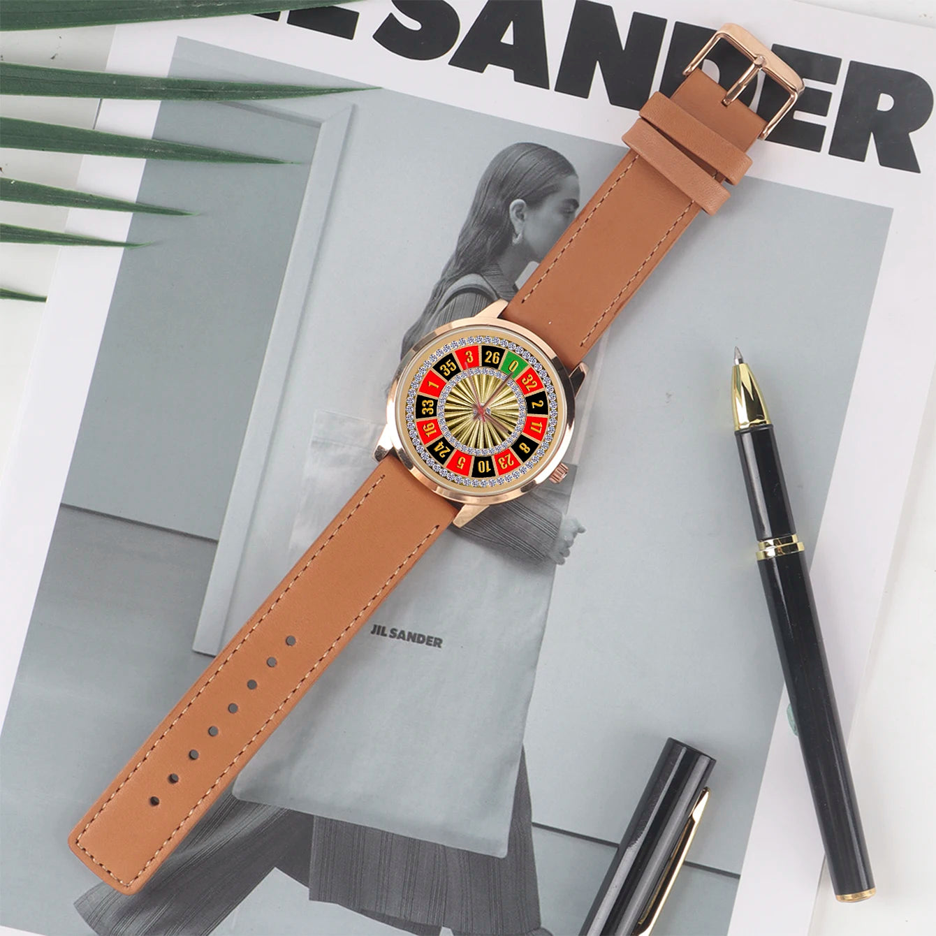 Pattern Male Watch Men Wrist Original Wheel Clock Wristwatch Russian Roulette Universal Watches Gift Logo Family Photo Souvenir