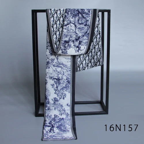 Business Scarf Hangzhou Silk Men's Scarf Long Scarf Double-Sided Trendy British European American Style Autumn Winter
