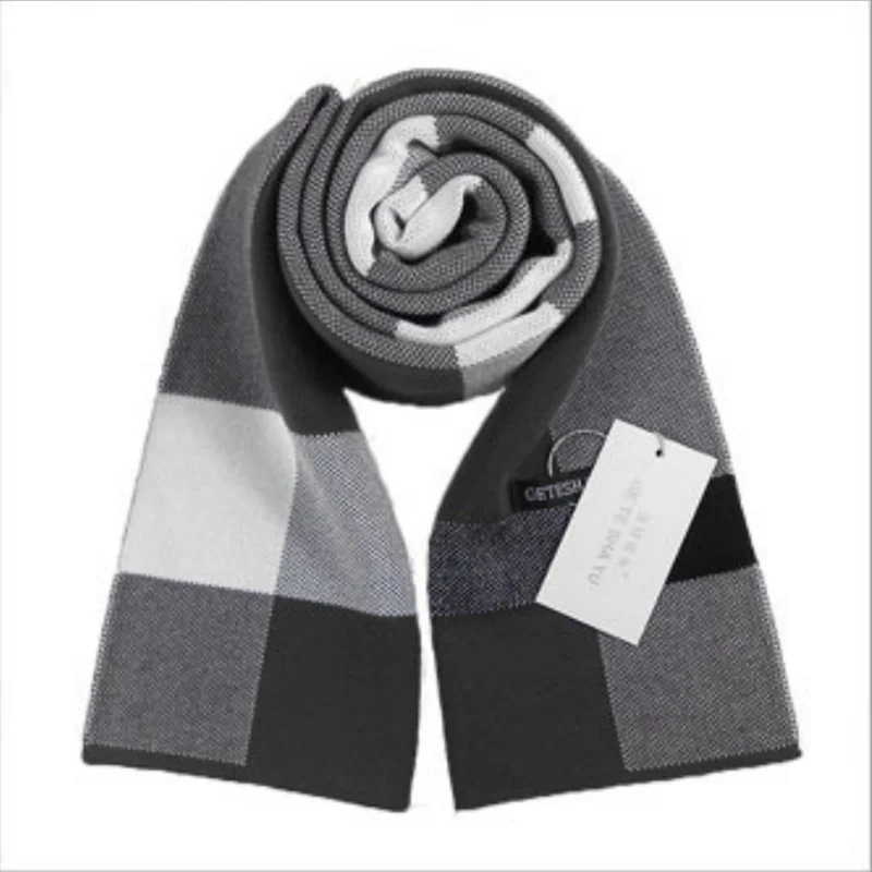 Designer Brand Men Cashmere Plaid Scarf Warm Neckercheif Classic Lattice Man Business Scarves Wraps Fashion Male Bufandas Shawls