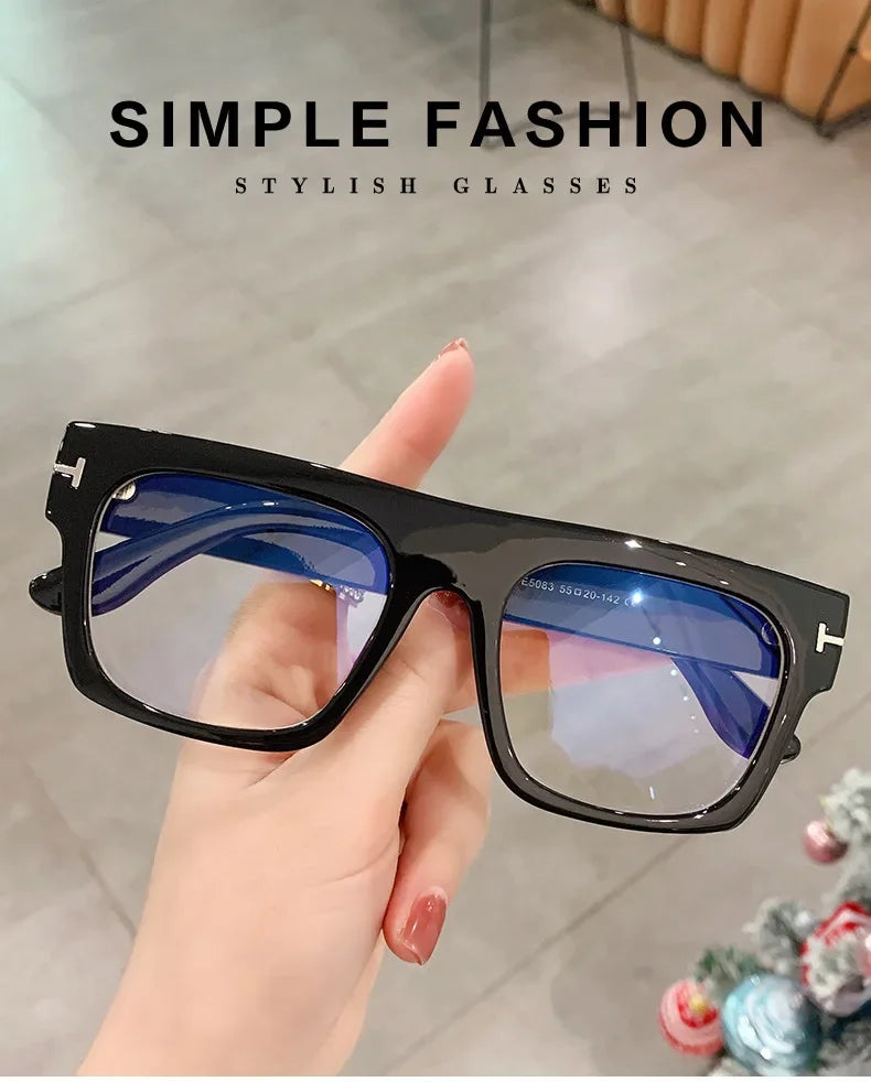 Retro Square Glasses Frames Men Women  Men Vintage Transparent Computer Glasses Oversize Frame Eyeglasses New sunglasses