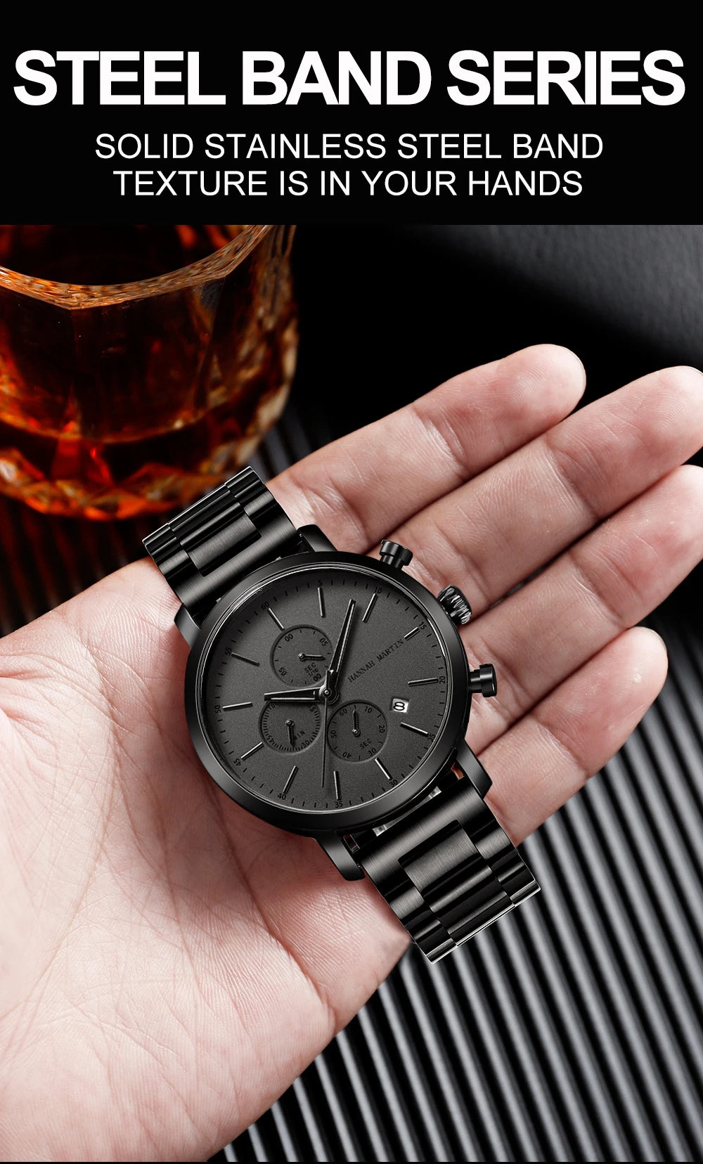 Top Men Watch Brand Business Style Stainless Steel Fashion Waterproof Sports Multifunctional Quartz Wristwatch Relogio Masculino