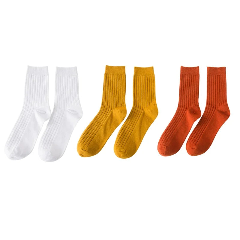 3pairs Men's Cotton Socks Casual Breathable Men's Solid Color Black High-Quality Socks Office Business Sok