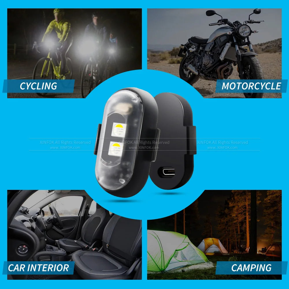 Motorcycle Lights Mini Signal Light Drone Strobe Light 7 Colors Turn Signal LED For Car Bike