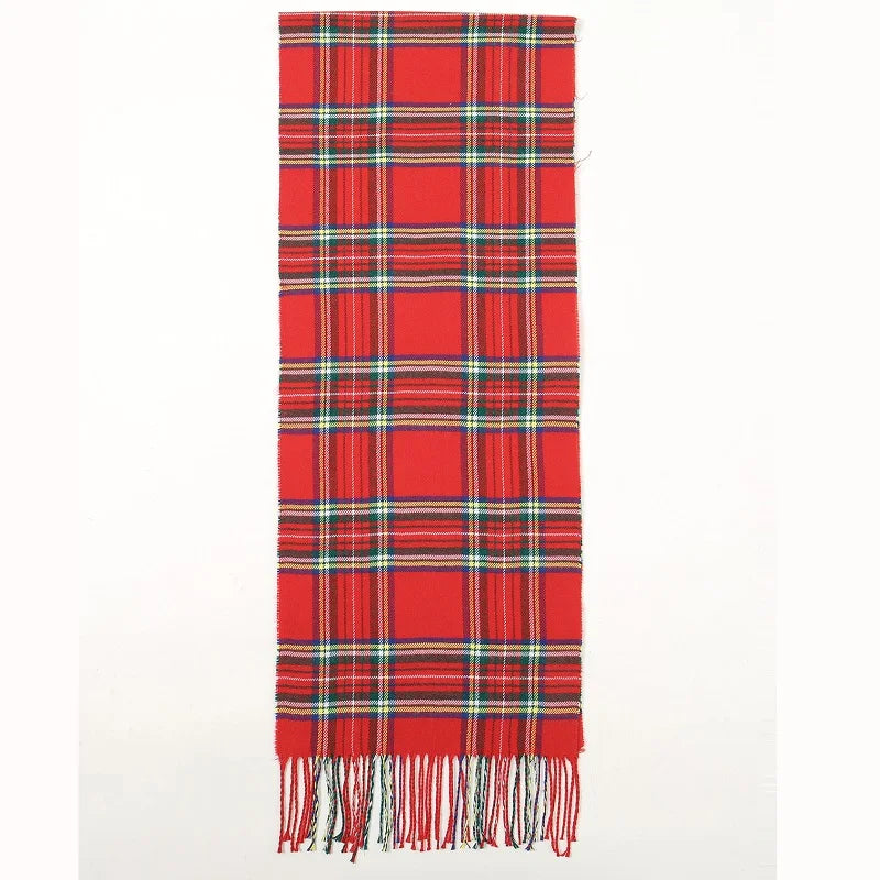 New Cashmere Scarf Red Plaid Tassel Shawl Scarves English Fringe Scarf Winter Warm Blanket 2024 New Soft Pashmina Scarf