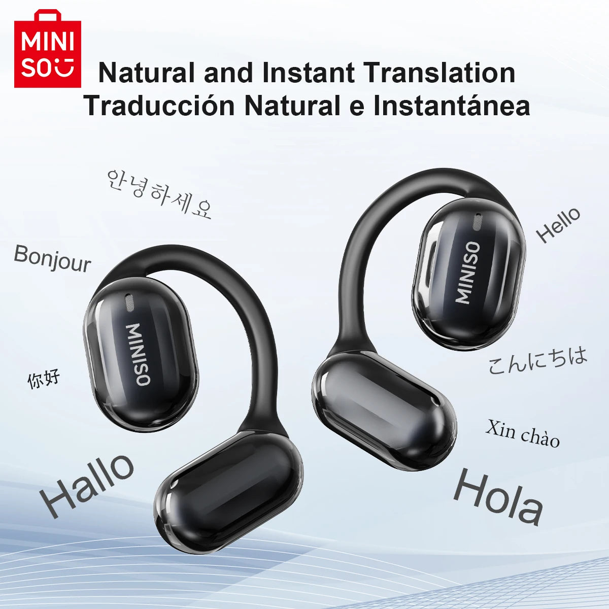 MINISO MS162 Intelligent Bluetooth Translation Earbuds Wireless Headphones Chat Headset Office Travel,16mm Driver Unit