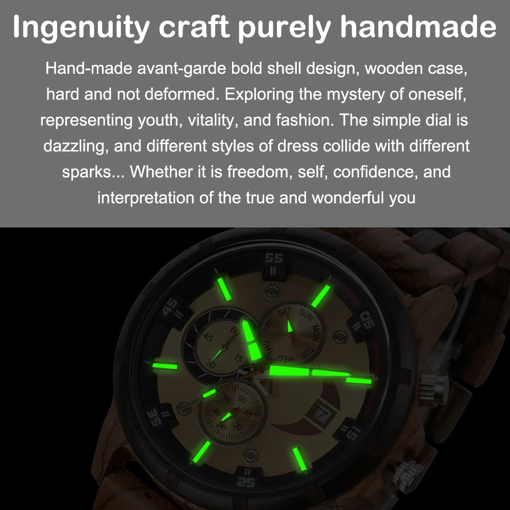 Men Wood Wrist Watch Fashion Quartz Wriwatches Timepieces Chronograph Men's Wooden Watches Gift Driopshipping reloj madera