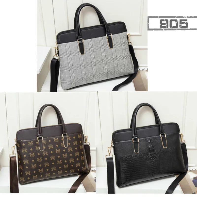 2024 Fashion Women's Leather Briefcases Women Laptop Briefcase Work Office Bag Ladies Crossbody Bags For Woman Business Handbags