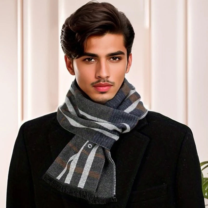 Fashion Scarves Man Autumn Winter Thick Warm Cashmere Business Long Wraps Boy Classic Shawl muffler