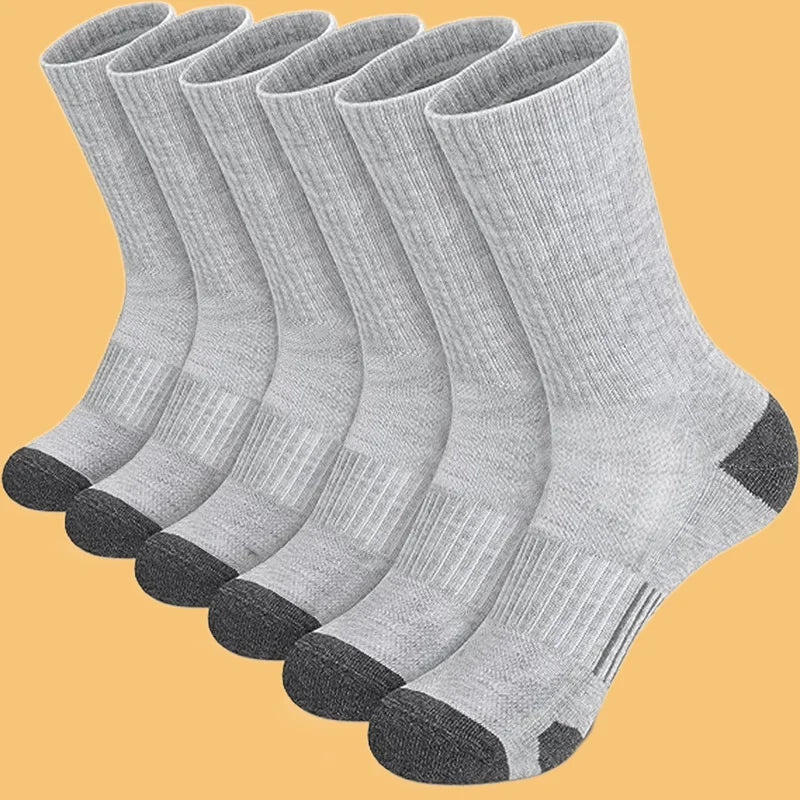 6 Pairs 2024 New Top Quality Men's Outdoor Socks High Long Tube Socks Breathable Soft Ground-Gripping White Black Football Socks