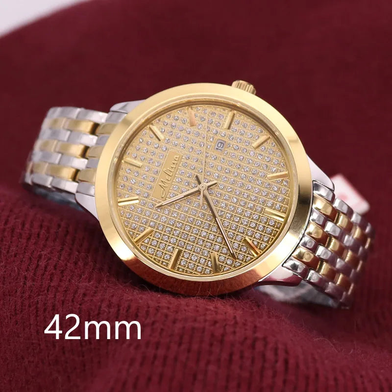 SALE!!! Discount Melissa Ceramic Crystal Rotating Rose Camellia Flower Women's Watch Fashion Luxury Girl Birthday Gift