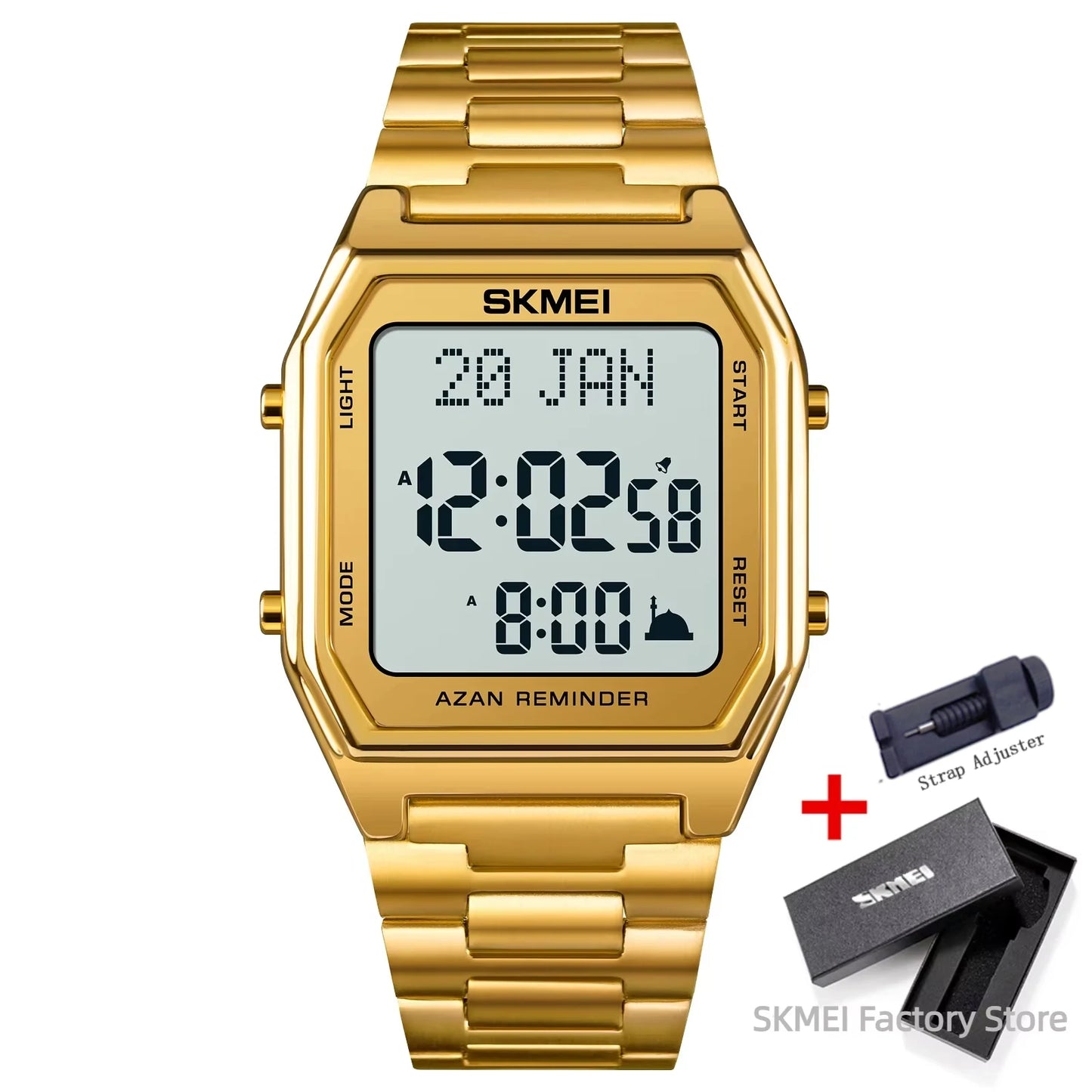 SKMEI 1763 Watch for Men Sport Waterproof Pilgrmage Qibla Direction Religious Month Day Hijri Calendar Digital Mens Wristwatches