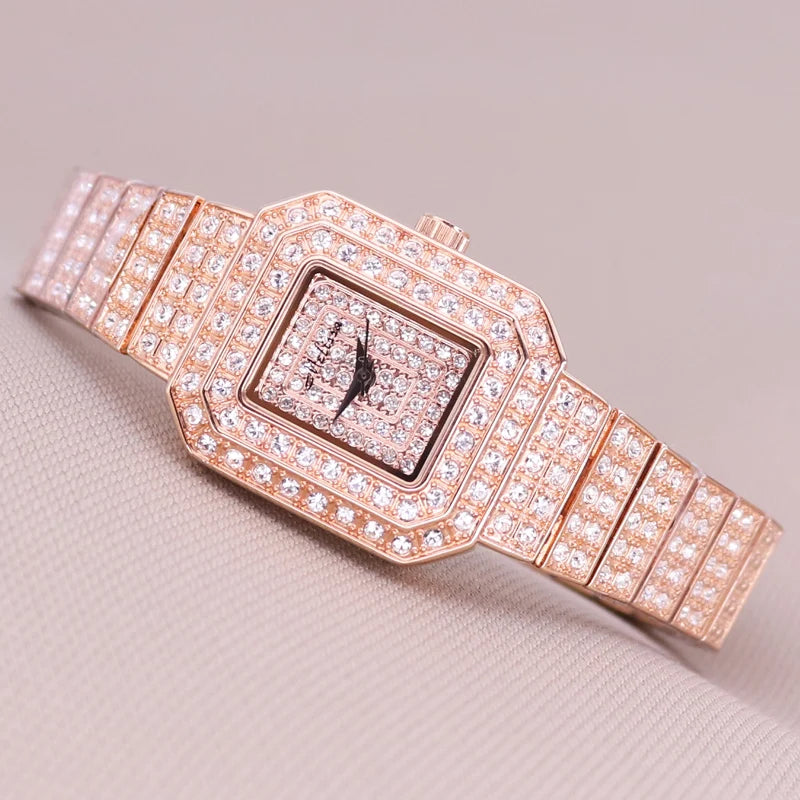 SALE!!! Discount Melissa Ceramic Crystal Rotating Rose Camellia Flower Women's Watch Fashion Luxury Girl Birthday Gift