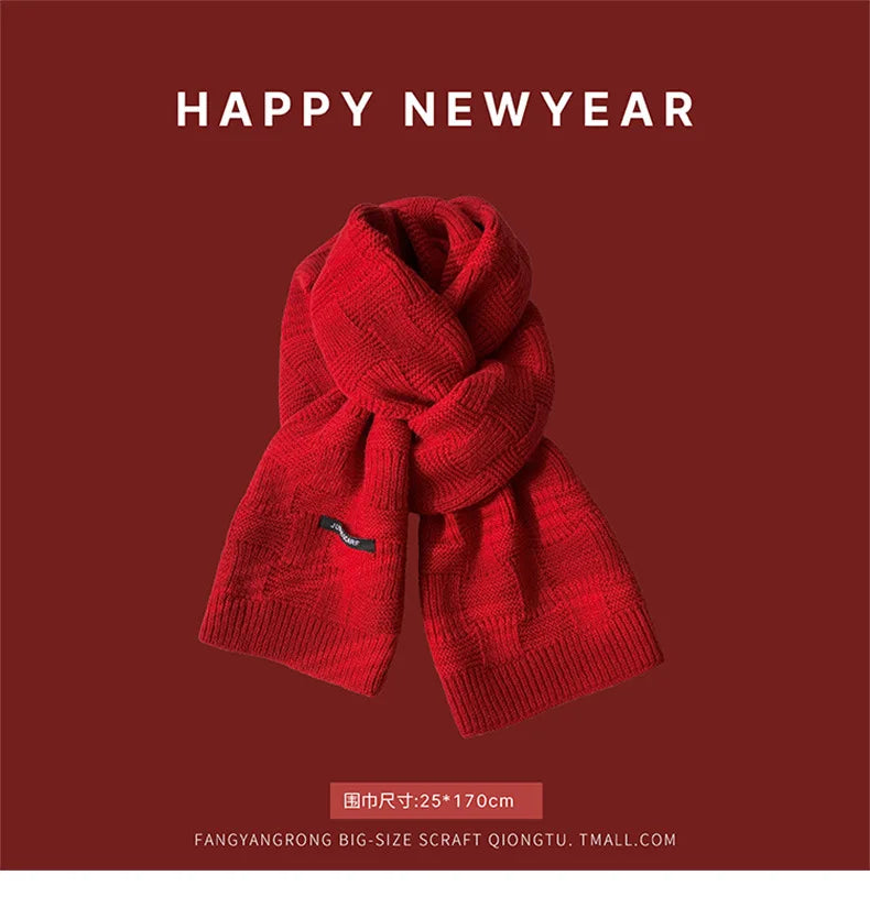 Ankela Red Scarf, Red Christmas Scarf, Winter Hot, 2024 New Style, Imitation Cashmere, Winter Warmth