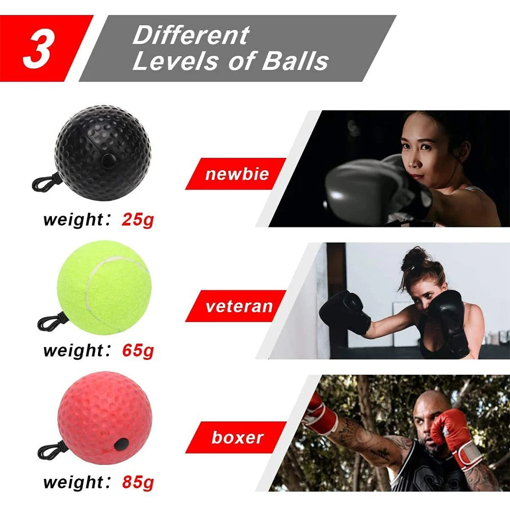 Boxing Fight Ball on String Reflex Fitness Punching Head Bands Set Improving Speed Reaction MMA Training Goal Accessories