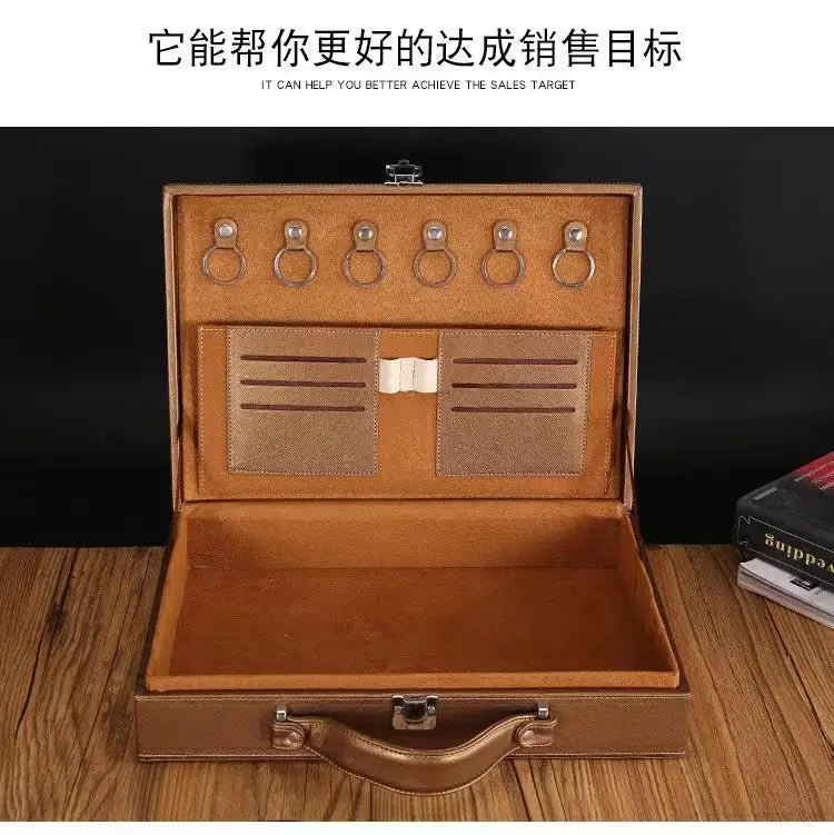 Men's Women's handbags Room Delivery Box Toolbox Information Storage Bag Suitcase Key Leather Business File Box