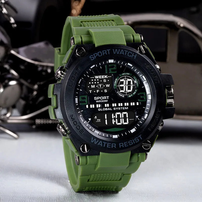 Men's Waterproof  Sports Watch Multifunction Electronic Watches Anti Drop and Shock-absorbing Wristwatches