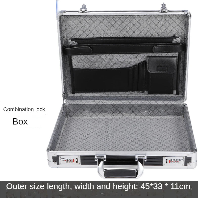 Password Lock Storage Box Office Folder Big Data Organization Certificate Aluminum Alloy Frame Canvas Tool Bag Organizer