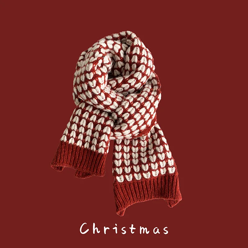 Ankela Red Scarf, Red Christmas Scarf, Winter Hot, 2024 New Style, Imitation Cashmere, Winter Warmth