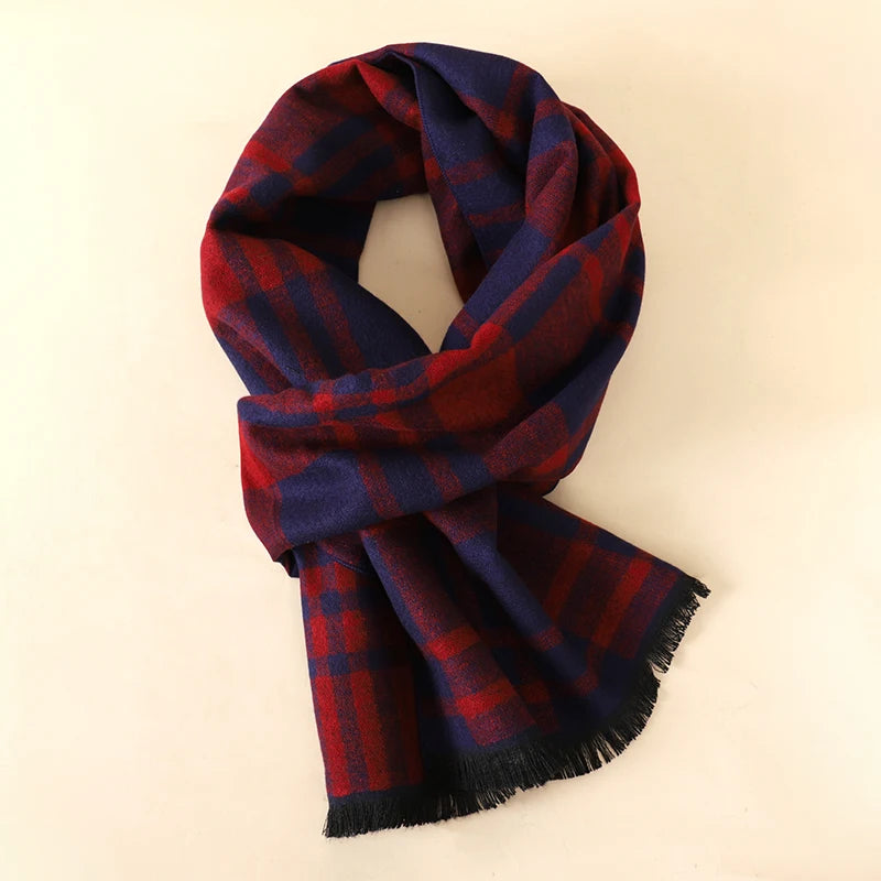 Men's Cotton Scarf Warm Neckerchief Patchwork Striped Scarves Soft Long Casual Male Bufanda Pashmina Shawl