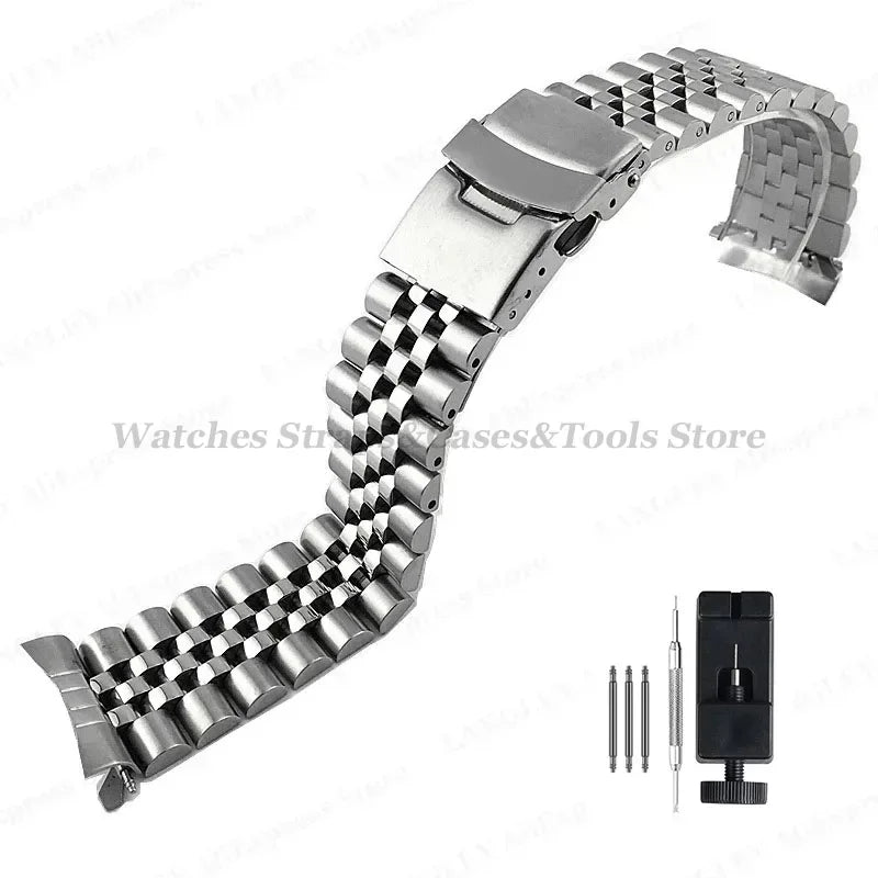 Luxury Solid Stainless Steel Band 18mm 19mm 20mm 21mm 22mm Straps for Seiko for Jubilee for Oyster Belt Men's Watch Accessories