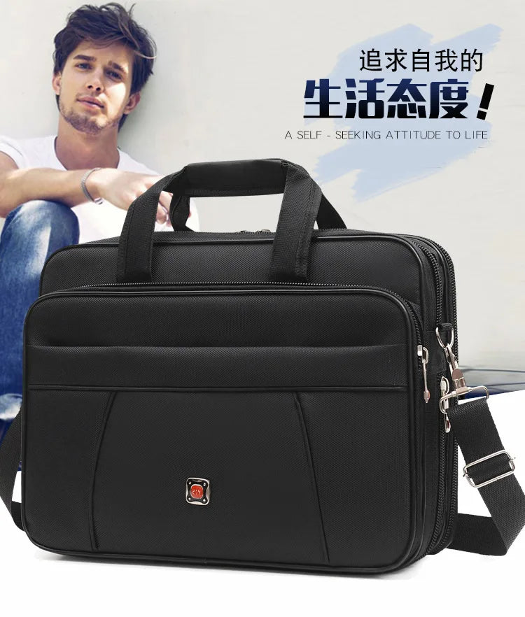 Simple Tote Men Business Briefcase Handbag For 15 Inch Laptop Bags Large Capacity Shoulder Bags Travel Notebook Messenger Bag