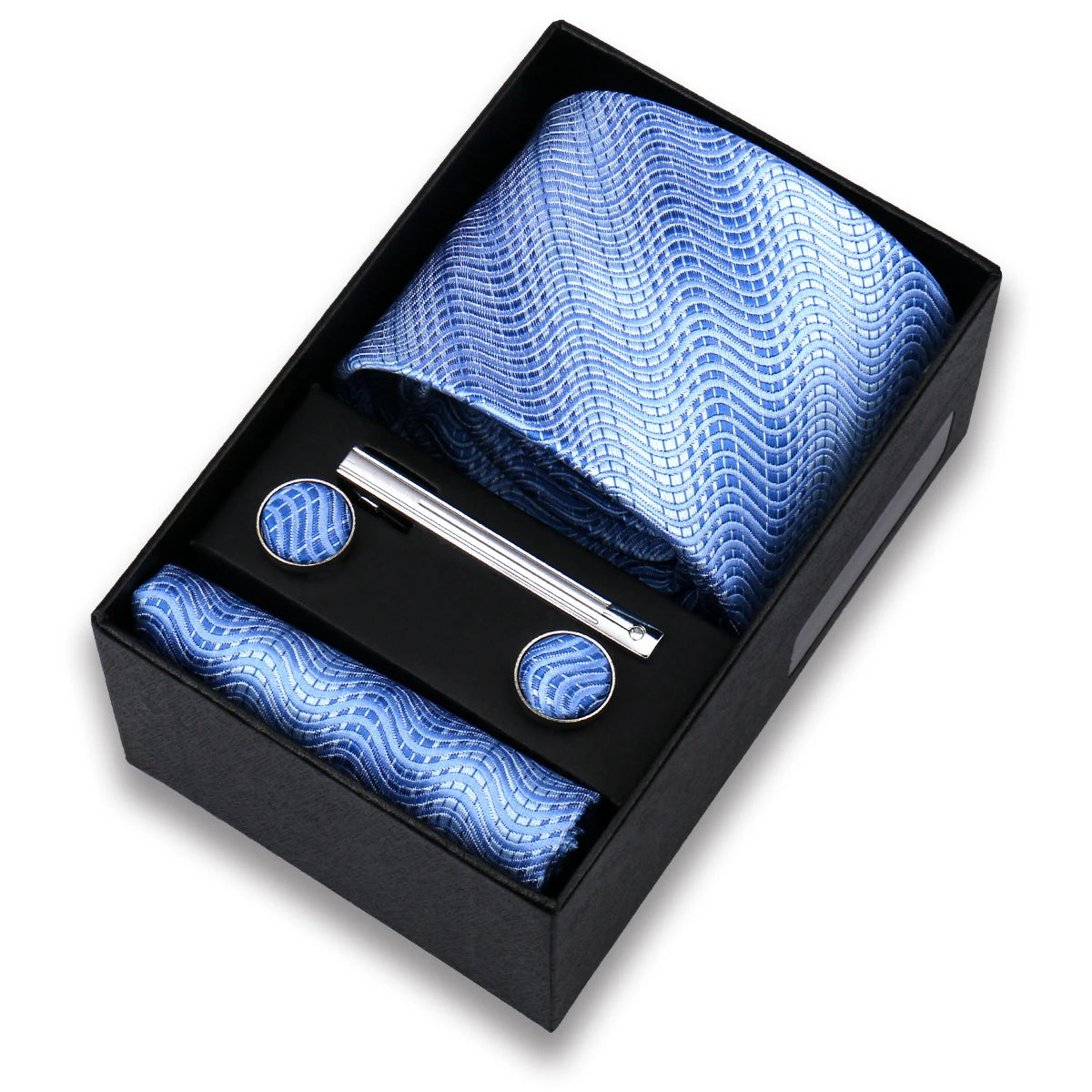 Tie Set For Men Silk Necktie Wedding Cufflinks Box Gift Tie Clip Men Pocket Square Necktie Luxury Business Gravatas