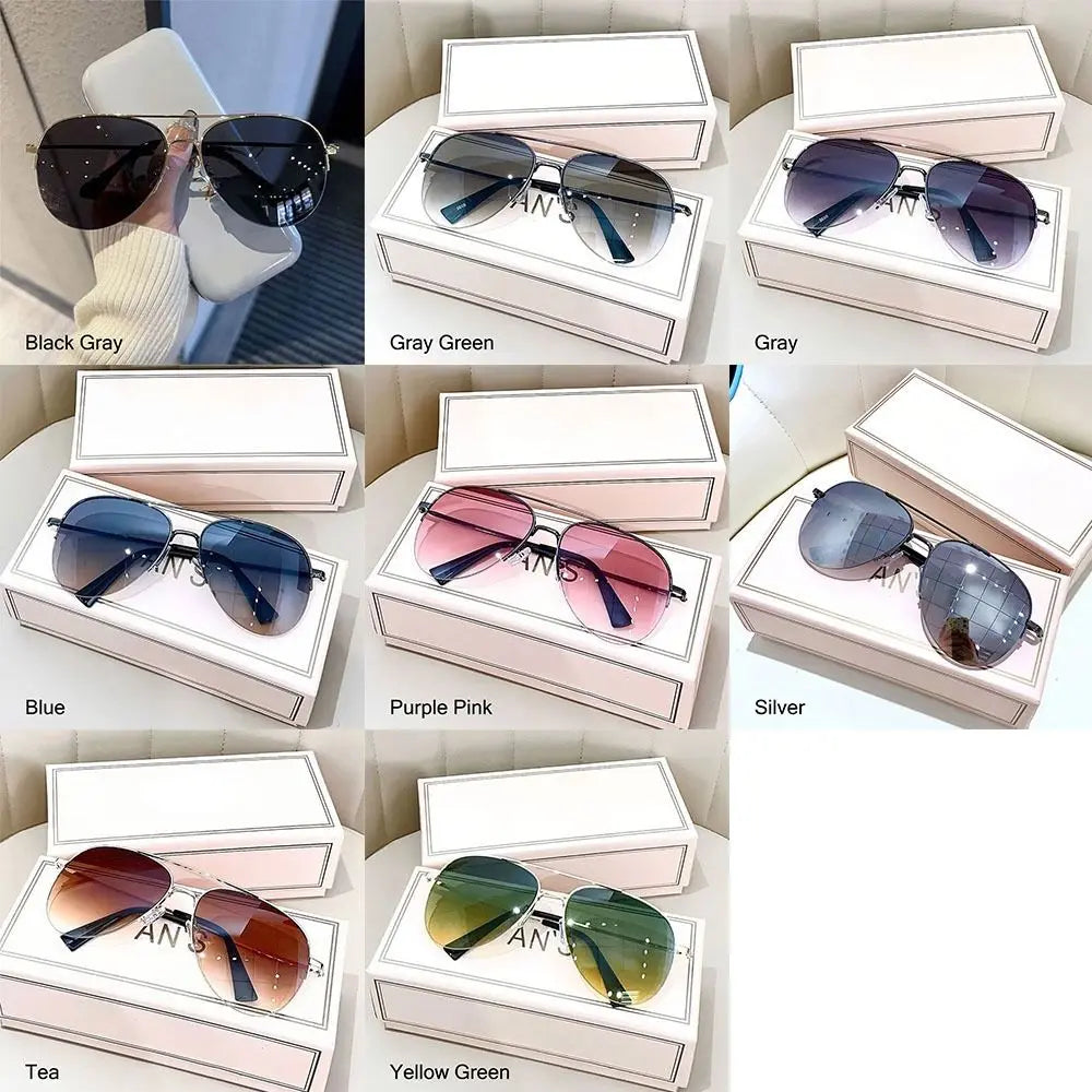 Fashion Gradient Sunglasses Trendy Big Frame Pilot Sun Glasses Cycling Driving Shades UV400 Protection Eyewear