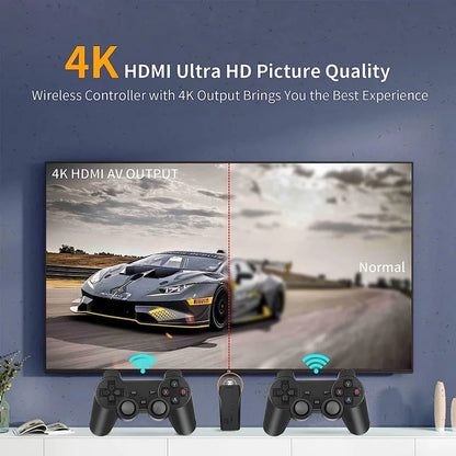 Wireless Game Console M8 Retro Stick with 9 Emulators 20000+ Games 4K HD 2.4G Controllers Plug and Play Video Games for TV