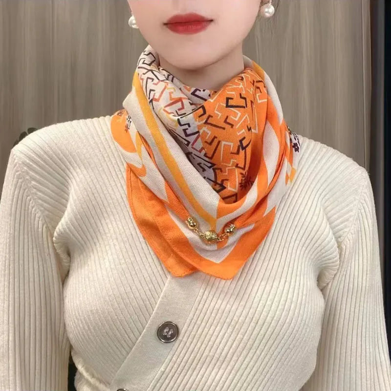 Hot Magnetic Triangle Neck Protection Scarf for Women in Autumn and Winter 2025 New Cotton and Linen Scarf High-end Neck Scarf ﻿