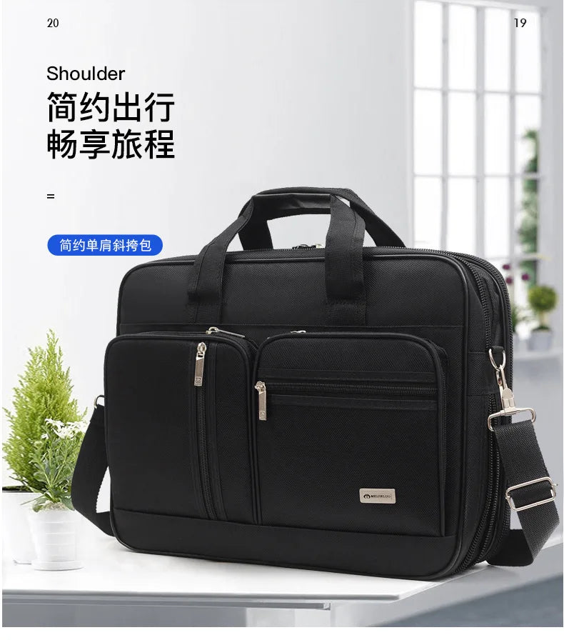 Simple Tote Men Business Briefcase Handbag For 15 Inch Laptop Bags Large Capacity Shoulder Bags Travel Notebook Messenger Bag