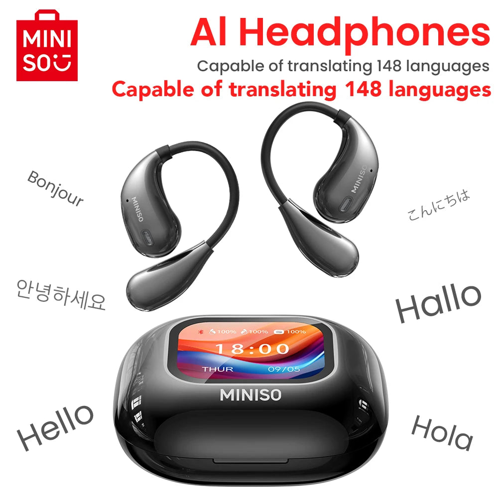 MINISO M95 Intelligent Wireless Headphones Face-to-Face Translation Bluetooth Earphones Wireless Earbuds Low Latency Headphones