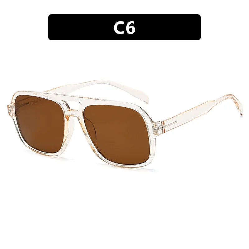 New Women Sunglasses High End Street Photography Modern Trendy T-Shaped Large Frame Pilot Sun Glasses Hip Hop Bouncy Sun Glasses