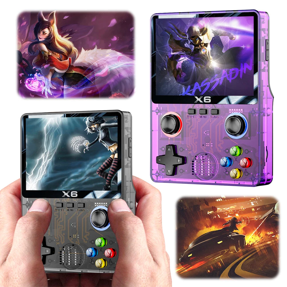 X6 Portable Video Game Console 2000mAh 3.5 Inch IPS Screen Handheld Game Player 8000 Games Built in 11 Emulators for Adults Kids