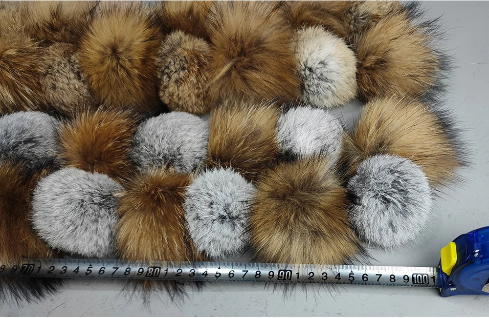 Luxury Brand Women Winter Natural Real Raccoon Fur Scarf Fashion Lady Warm Genuine Fox Fur Neckerchief Real Fox Fur Ring Scarves