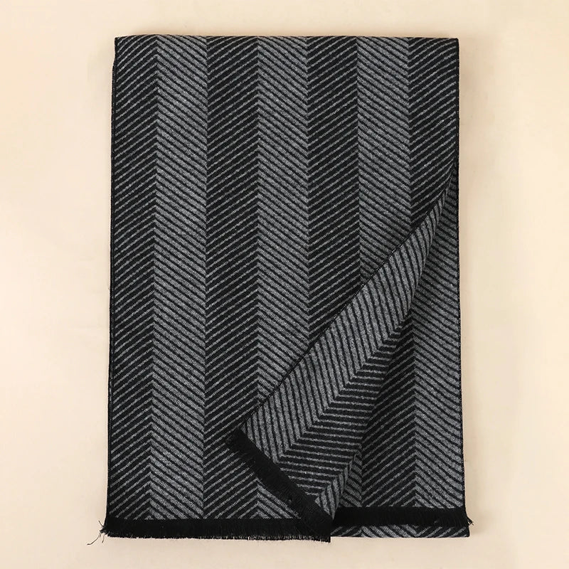 Men's Cotton Scarf Warm Neckerchief Patchwork Striped Scarves Soft Long Casual Male Bufanda Pashmina Shawl