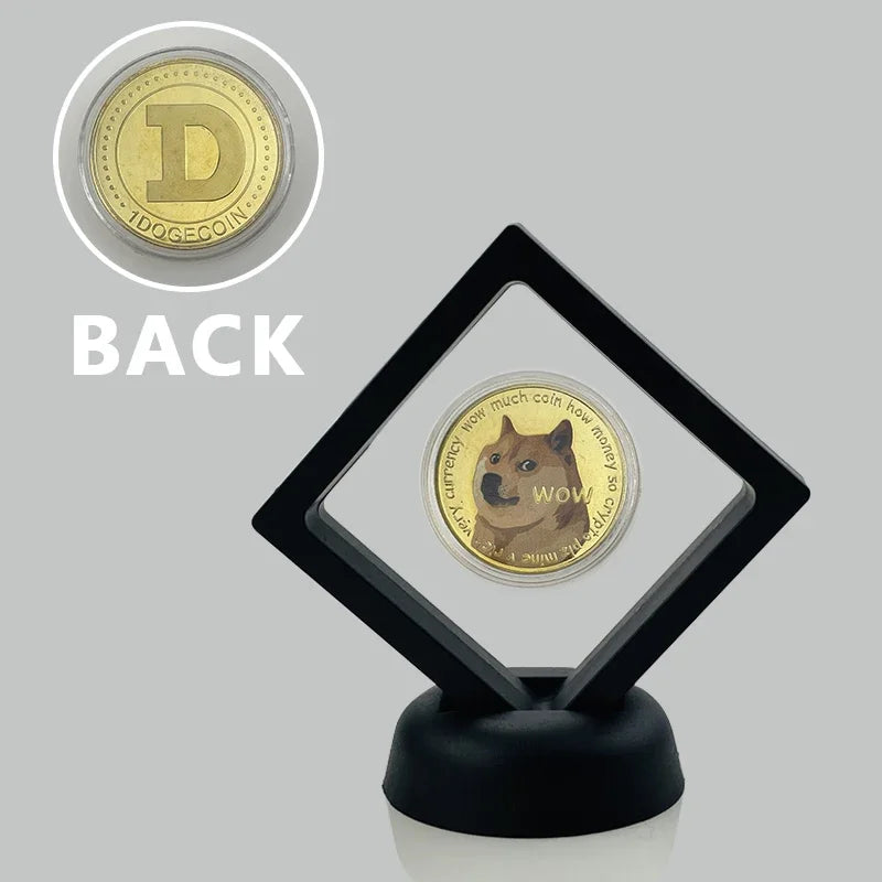 New Product Commemoration Coin Dogecoin Ethereum BNB TRX Ripple Cardano Crypto Bitcoin Litecoin Cryptocurrency With Nice Stand