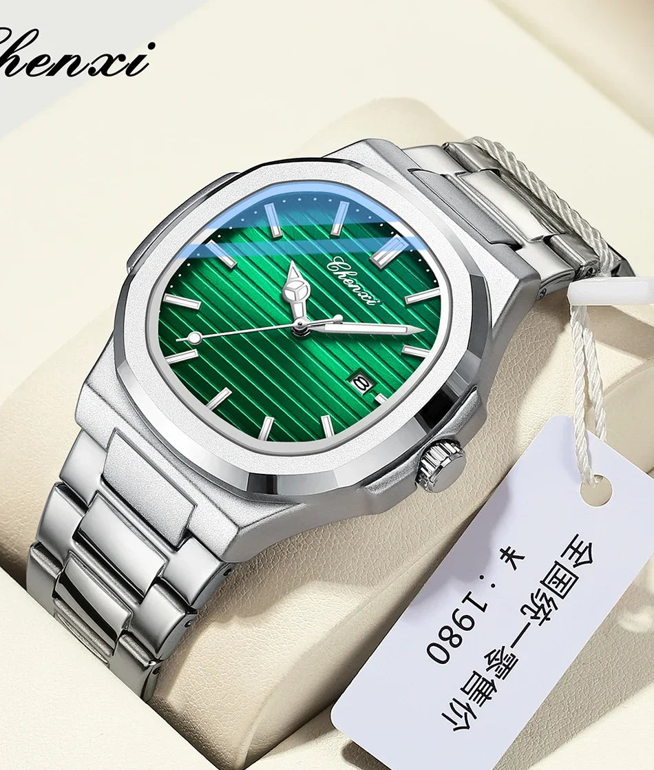 CHENXI 8222 Luxury Gold Stainless Steel Luminous Casual Business Watch For Men Fashion Quartz Wristwatches Waterproof