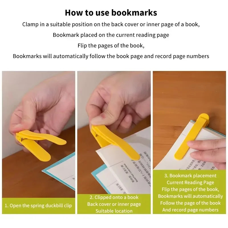 3 Pcs/Set Silicone Bookmark Automatically Follows Page Book Accessories For Reading Lovers Office Stationery School Supplies